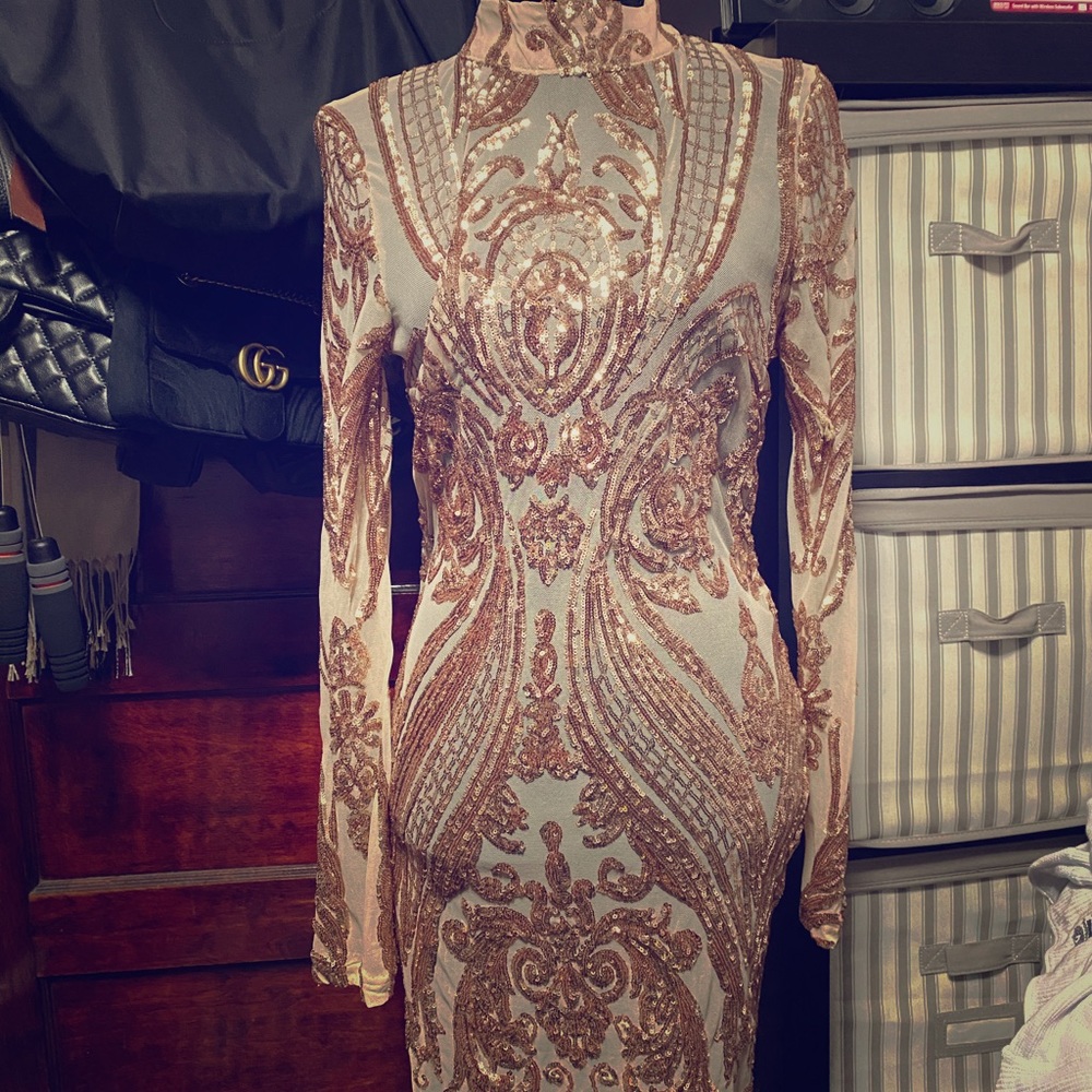 Rose Gold Sequin Dress